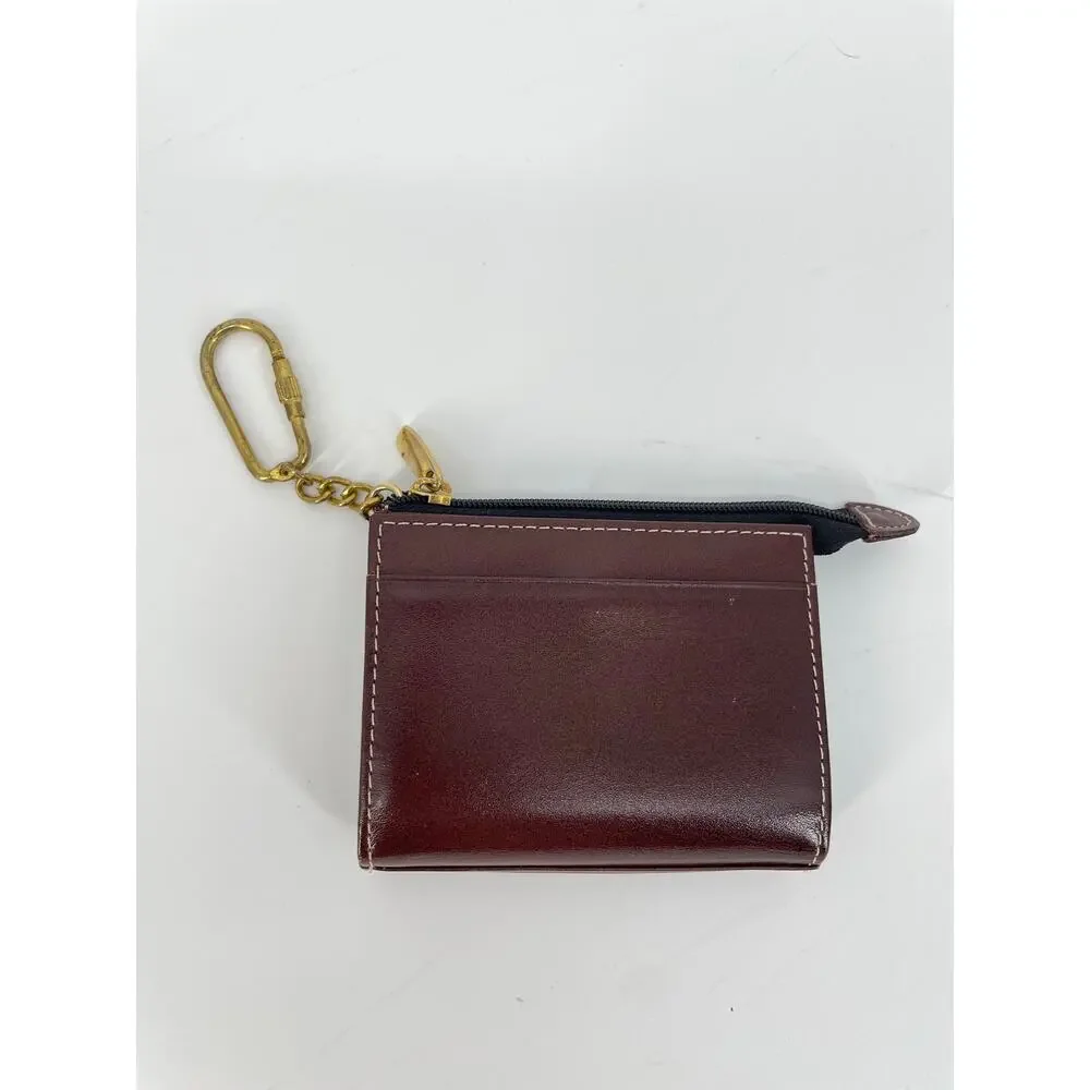 Owen Genuine Leather Coin Pouch Zip Wallet Keychain Carabiner 4” x 3”
